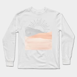 Abstract pink sunrise Long Sleeve T-Shirt